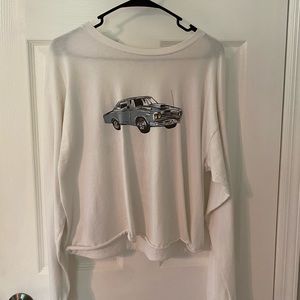 Brandy Melville Car long sleeve crop top